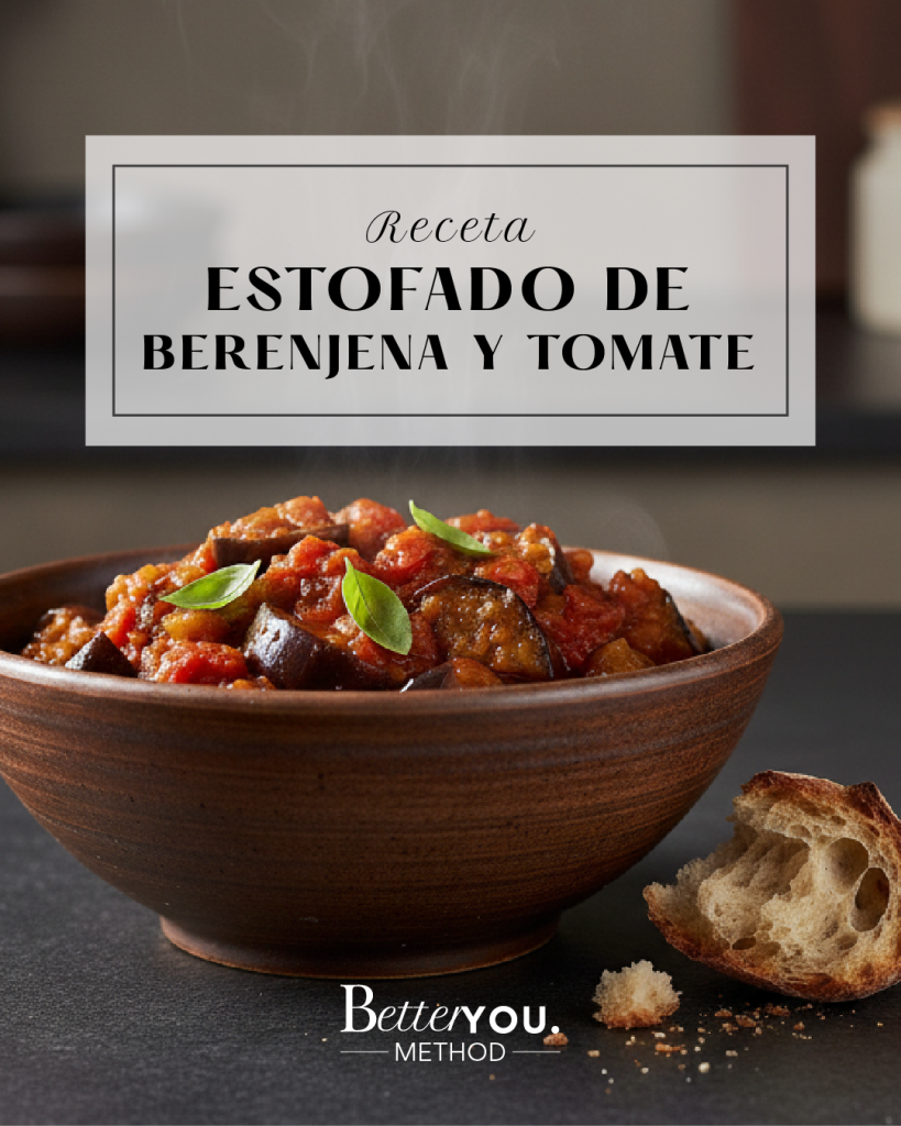 Estofado de berenjena y tomate saludable y casero