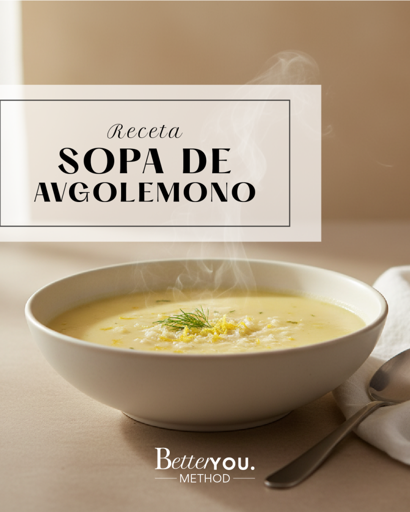 Sopa avgolemono vegana ligera y reconfortante