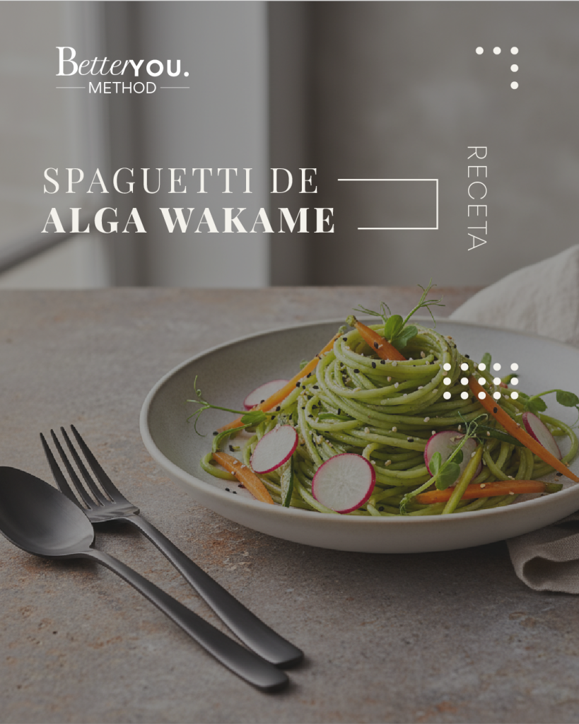 Spaghetti de alga wakame saludable