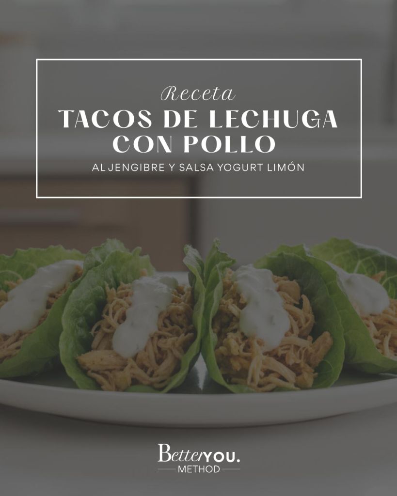 Tacos de lechuga con pollo al jengibre saludables