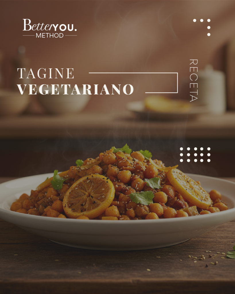 Tajine vegetariano de garbanzo saludable y especiado