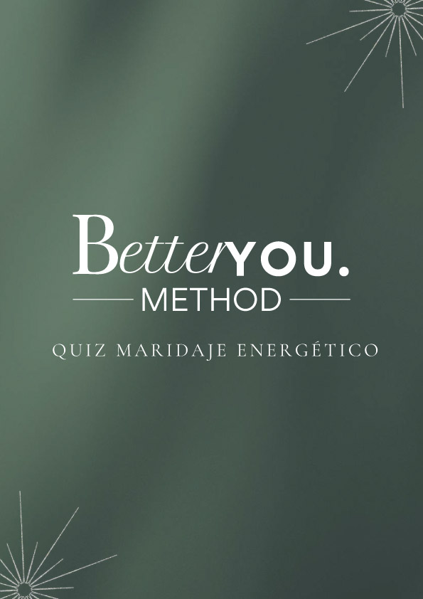 Portada con fondo verde tipo tela con logotipo de Better You y título quiz maridaje energético, representando conexión energética y autoconocimiento