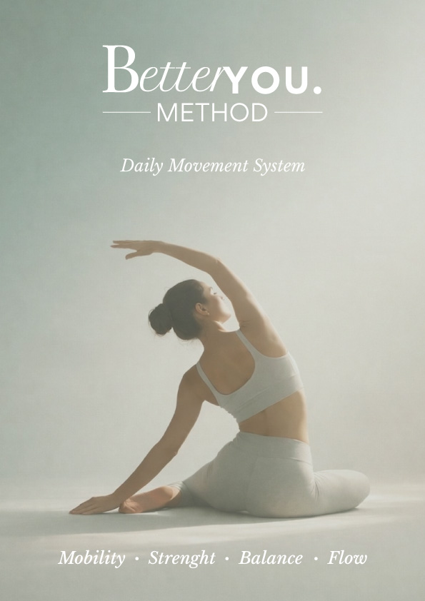 Colección de pósters de ejercicio wellness en diferentes tonos con rutinas visuales de movilidad, fuerza, yoga y resistencia diseñadas para entrenar en casa